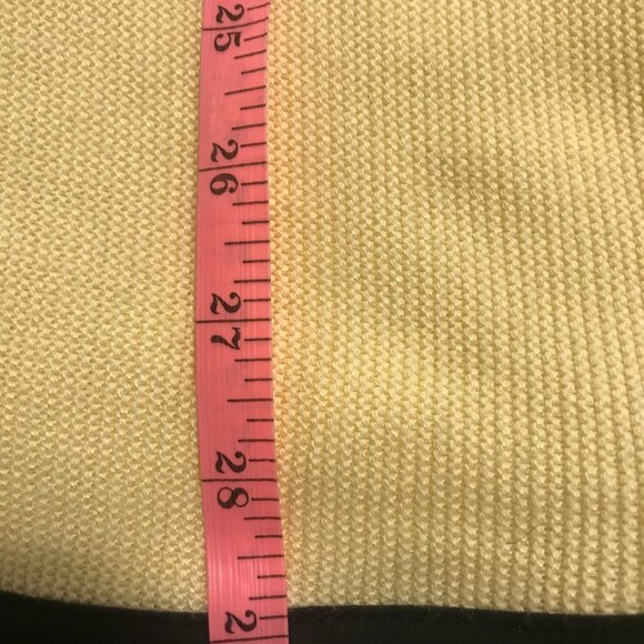 VTG Misook cardigan knit women's L yellow/black logan look retro collar - Picture 13 of 13